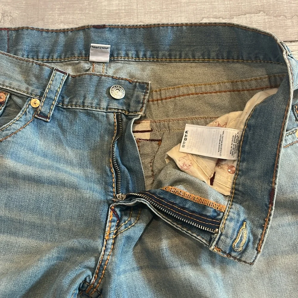TRUE‎ RELIGION Ricky Flap Relaxed Straight Fit Jeans Size 38